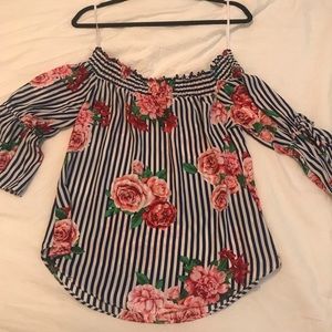 3 quarter length floral shirt